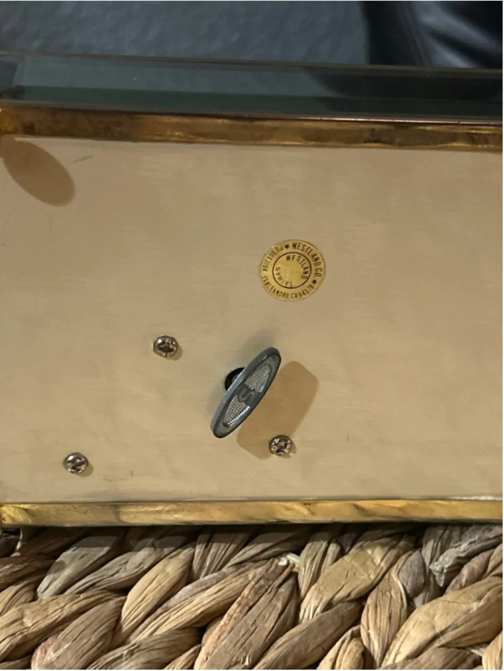 Vintage edge glass, musical jewelry box